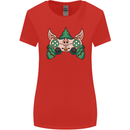 Christmas Elf Video Game Controller Joypad Xmas Womens Wider Cut T-Shirt Red