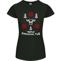 Christmas Farming Fun Funny Farmer Xmas Womens Petite Cut T-Shirt Black