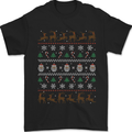 Christmas Festive Xmas Traditional Design Mens T-Shirt 100% Cotton Black