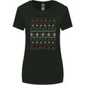 Christmas Festive Xmas Traditional Design Womens Wider Cut T-Shirt Black