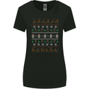 Christmas Festive Xmas Traditional Design Womens Wider Cut T-Shirt Black