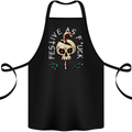 Christmas Festive as F#ck Offensive Bah Humbug Cotton Apron 100% Organic Black