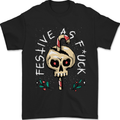 Christmas Festive as F#ck Offensive Bah Humbug Mens T-Shirt 100% Cotton Black