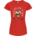 Christmas Festive as F#ck Offensive Bah Humbug Womens Petite Cut T-Shirt Red
