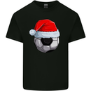 Christmas Football Santa Hat Xmas Soccer Kids T-Shirt Childrens Black