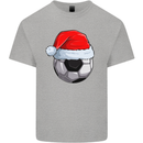 Christmas Football Santa Hat Xmas Soccer Kids T-Shirt Childrens Sports Grey