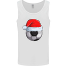 Christmas Football Santa Hat Xmas Soccer Mens Vest Tank Top White