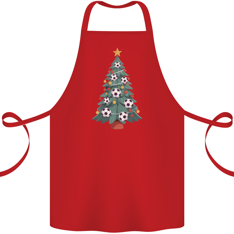 Christmas Football Tree Xmas Soccer Footy Cotton Apron 100% Organic Red