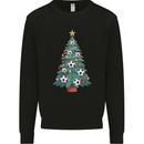Christmas Football Tree Xmas Soccer Footy Kids Sweatshirt Jumper Black