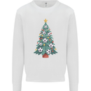 Christmas Football Tree Xmas Soccer Footy Kids Sweatshirt Jumper White