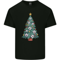 Christmas Football Tree Xmas Soccer Footy Kids T-Shirt Childrens Black