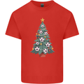 Christmas Football Tree Xmas Soccer Footy Kids T-Shirt Childrens Red