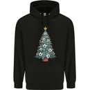 Christmas Football Tree Xmas Soccer Footy Mens 80% Cotton Hoodie Black