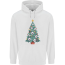 Christmas Football Tree Xmas Soccer Footy Mens 80% Cotton Hoodie White
