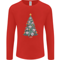 Christmas Football Tree Xmas Soccer Footy Mens Long Sleeve T-Shirt Red