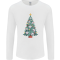 Christmas Football Tree Xmas Soccer Footy Mens Long Sleeve T-Shirt White