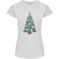Christmas Football Tree Xmas Soccer Footy Womens Petite Cut T-Shirt White