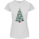 Christmas Football Tree Xmas Soccer Footy Womens Petite Cut T-Shirt White