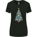 Christmas Football Tree Xmas Soccer Footy Womens Wider Cut T-Shirt Black