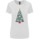 Christmas Football Tree Xmas Soccer Footy Womens Wider Cut T-Shirt White
