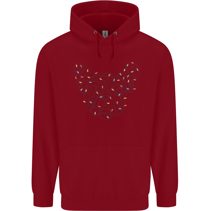 Christmas French Bulldog Dog Xmas Childrens Kids Hoodie Red