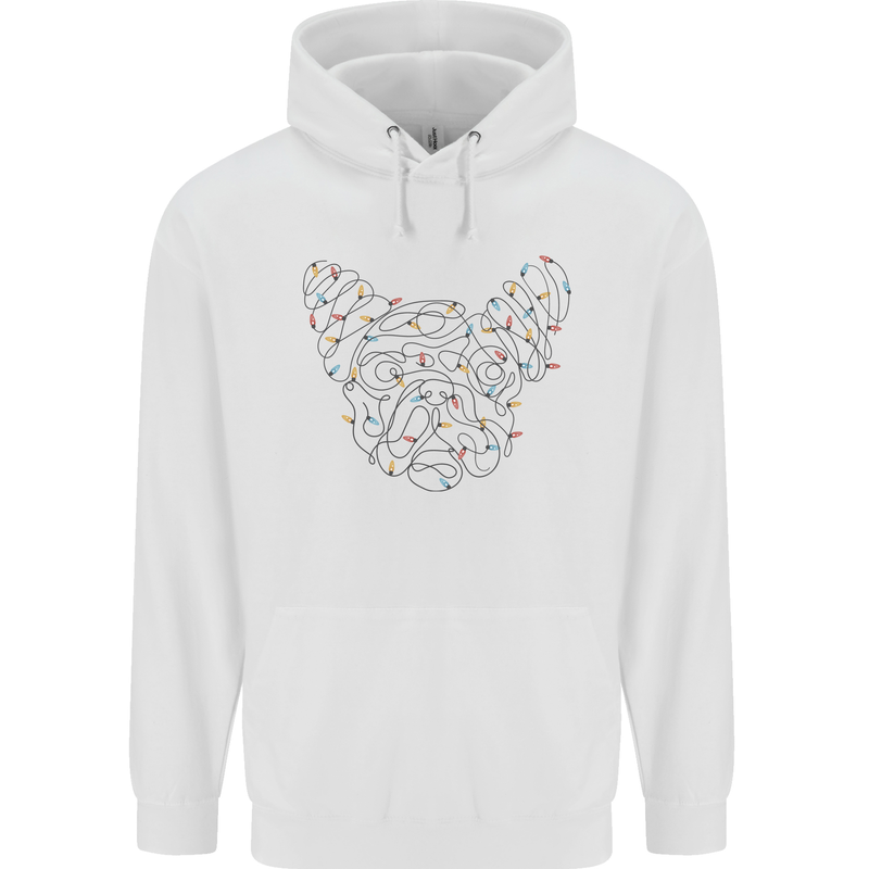 Christmas French Bulldog Dog Xmas Childrens Kids Hoodie White