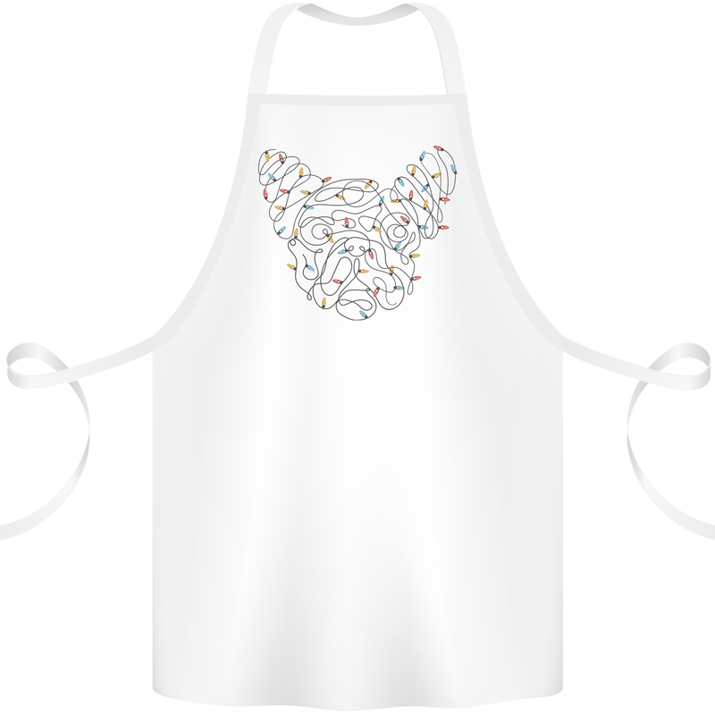 Christmas French Bulldog Dog Xmas Cotton Apron 100% Organic White