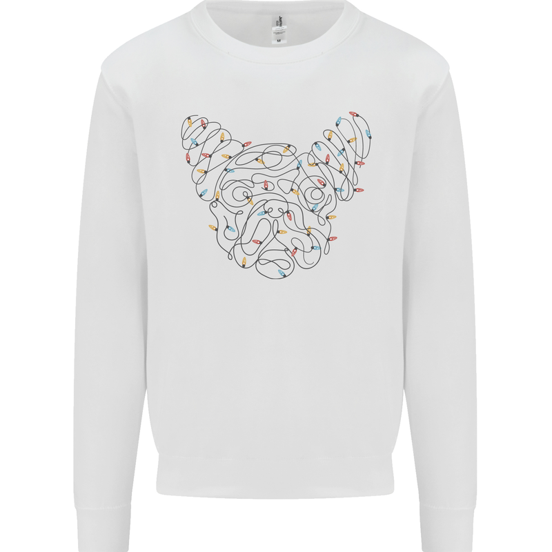 Christmas French Bulldog Dog Xmas Kids Sweatshirt Jumper White