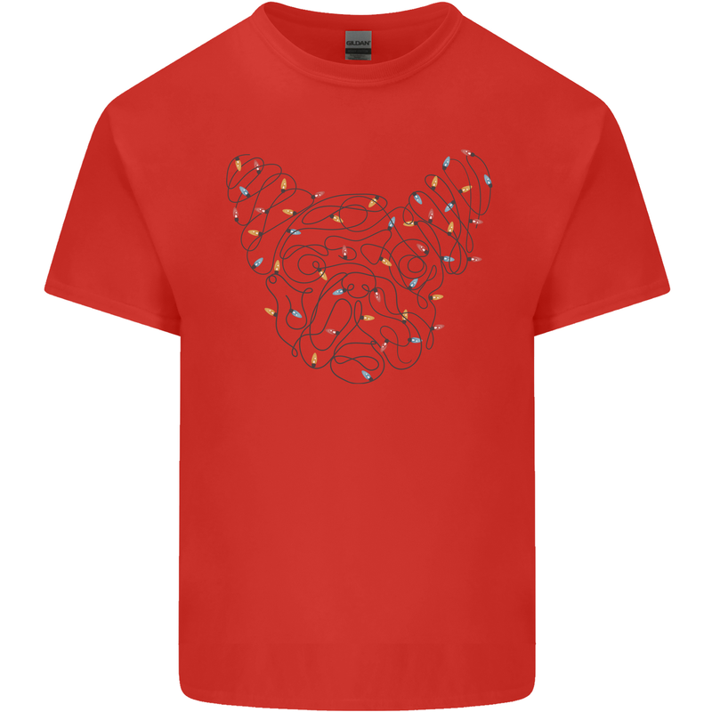 Christmas French Bulldog Dog Xmas Mens Cotton T-Shirt Tee Top Red