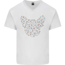 Christmas French Bulldog Dog Xmas Mens V-Neck Cotton T-Shirt White