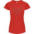 Christmas French Bulldog Dog Xmas Womens Petite Cut T-Shirt Red