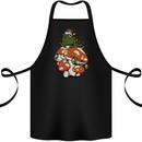 Christmas Frog Mushroom Xmas Mycology Foraging Cotton Apron 100% Organic Black