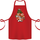 Christmas Frog Mushroom Xmas Mycology Foraging Cotton Apron 100% Organic Red