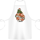 Christmas Frog Mushroom Xmas Mycology Foraging Cotton Apron 100% Organic White