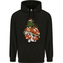 Christmas Frog Mushroom Xmas Mycology Foraging Mens 80% Cotton Hoodie Black