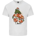 Christmas Frog Mushroom Xmas Mycology Foraging Mens Cotton T-Shirt Tee Top White
