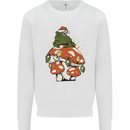 Christmas Frog Mushroom Xmas Mycology Foraging Mens Sweatshirt Jumper White