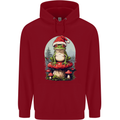 Christmas Frog Toadstool Xmas Mycology Foraging Childrens Kids Hoodie Red