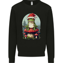 Christmas Frog Toadstool Xmas Mycology Foraging Kids Sweatshirt Jumper Black