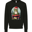 Christmas Frog Toadstool Xmas Mycology Foraging Mens Sweatshirt Jumper Black