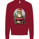 Christmas Frog Toadstool Xmas Mycology Foraging Mens Sweatshirt Jumper Red