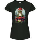 Christmas Frog Toadstool Xmas Mycology Foraging Womens Petite Cut T-Shirt Black