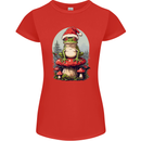 Christmas Frog Toadstool Xmas Mycology Foraging Womens Petite Cut T-Shirt Red