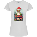 Christmas Frog Toadstool Xmas Mycology Foraging Womens Petite Cut T-Shirt White