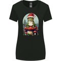 Christmas Frog Toadstool Xmas Mycology Foraging Womens Wider Cut T-Shirt Black