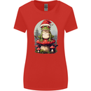 Christmas Frog Toadstool Xmas Mycology Foraging Womens Wider Cut T-Shirt Red