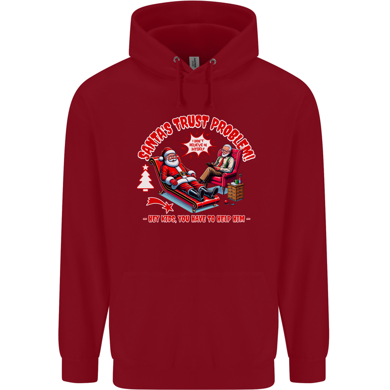 Christmas Funny Santa Trust Xmas Believe Childrens Kids Hoodie Red
