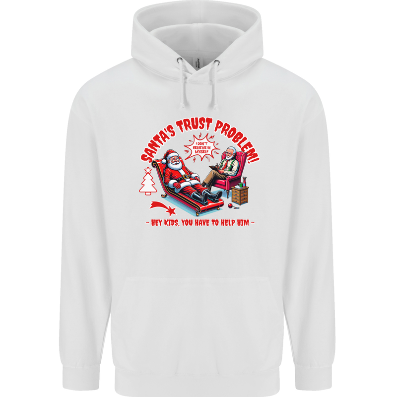 Christmas Funny Santa Trust Xmas Believe Childrens Kids Hoodie White