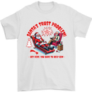 Christmas Funny Santa Trust Xmas Believe Mens T-Shirt 100% Cotton White