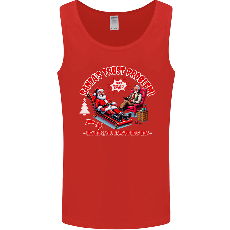 Christmas Funny Santa Trust Xmas Believe Mens Vest Tank Top Red